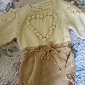 baby girls cotton knit fall/winter outfit